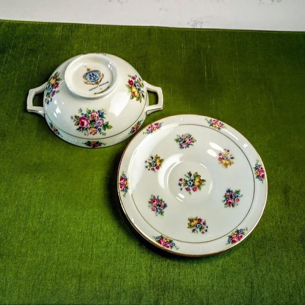 H&C Coronado Footed Cream Soup Bowl & Saucer Set